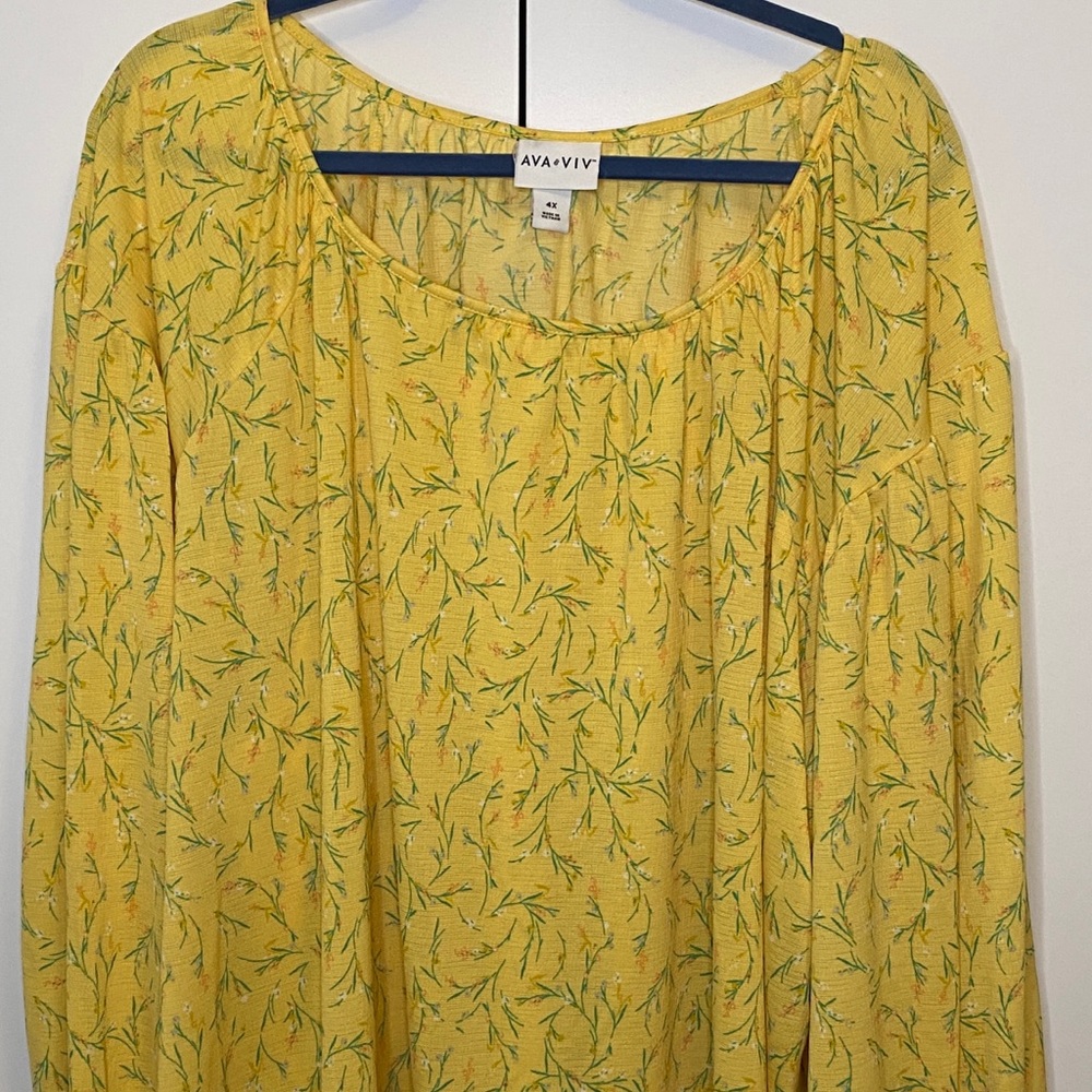 Ava & Viv long sleeve stretch jersey blouse